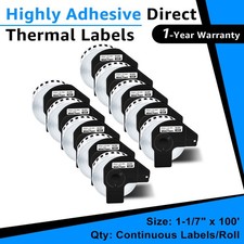 10 Rolls Continuous Paper Tape For Brother QL-1050 Label DK-2210 Permanent Frame