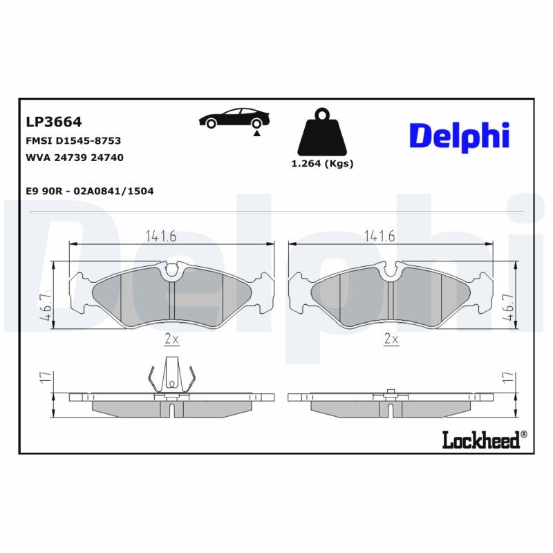 Für DELPHI HAMULCE LP3664 BRAKE PADS REAR - Bild 7