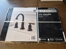 Glacier Bay Oswell 8 in. Widespread Double-Handle Bathroom Faucet in Matte Black