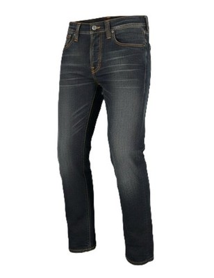 Nudie Jeans Thin Finn Herren W30/L32 Grau Authentisch Gewaschen Dunkel Zip Logo