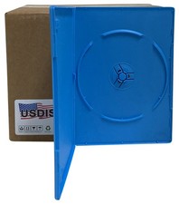 USDISC DVD Cases Slimline 7mm Premium, Single 1 Disc Blue Lot