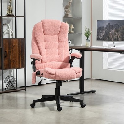 HOMCOM 6 Point Vibrating Massage Office Chair with Lumbar Heat, Pink | eBay