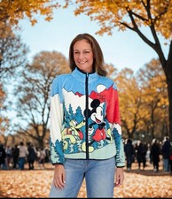 Mickey Friends Women's Character Scenic Long Sleeve Zip-Front Jacket Size XL