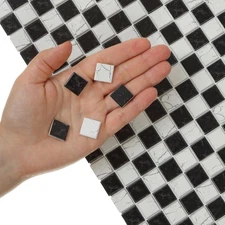 150 pcs, Dollhouse Flooring, 1:12 Scale Doll House Tiles, Miniature Checkerbo...