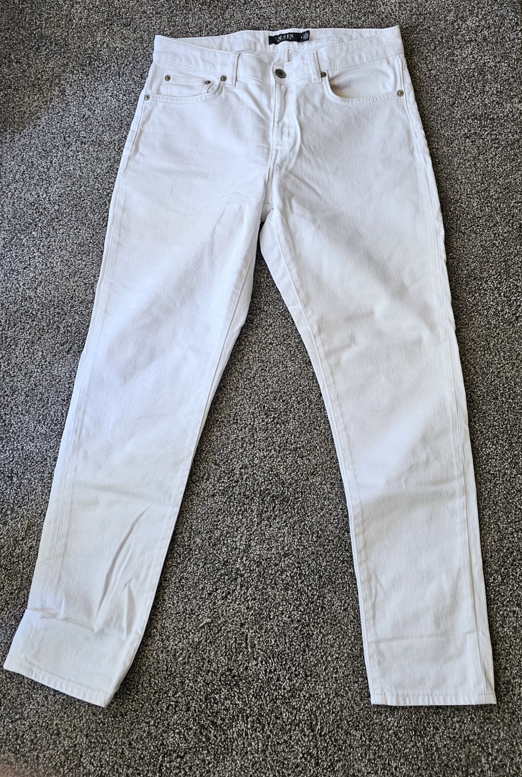 Lauren Ralph Lauren White Denim Size 8 Tapered Skinny Jeans