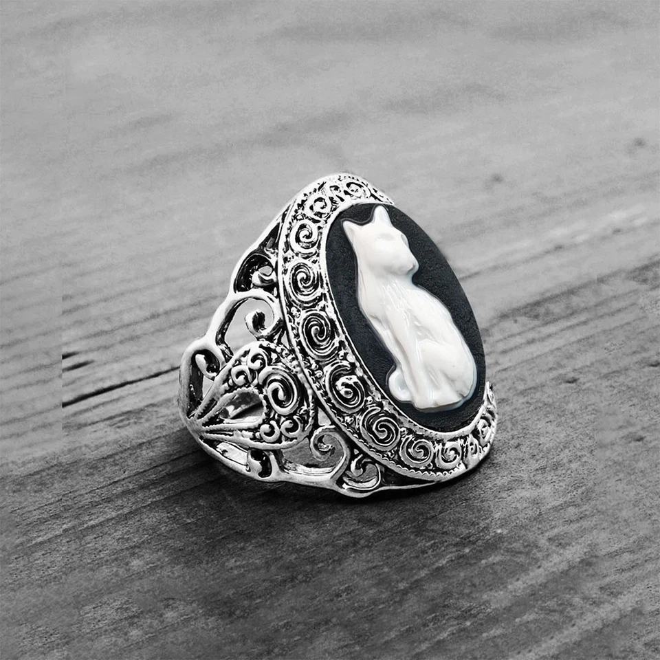 Venta al por mayor Lote 10 piezas Anillos camafeo Leopardo Gato Estilo Victoriano Surtido Moda Regalo Foto 2 de 4