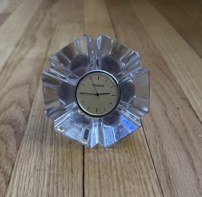 Orrefors Clear Glass Desk Clock 