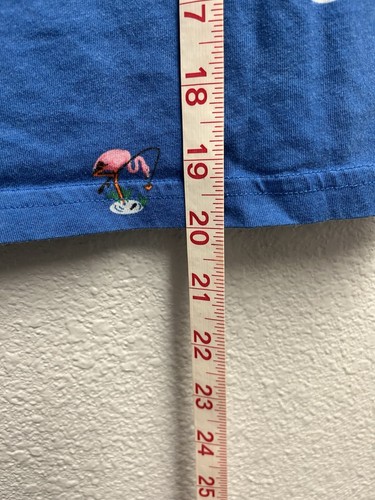 POLO RALPH LAUREN Unisex S (8)Royal Blue w/Fishing Pink Flamingos Short Sleeve - Picture 5 of 5