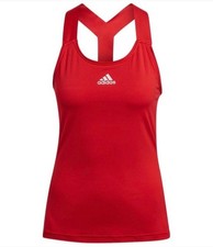 NEW adidas Women's Y-Tank AeroReady RED Tennis Top LARGE GL6048