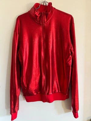 Chaqueta de spandex roja metálica de colección American Apparel grande halloween roller disco - Imagen 1 de 4