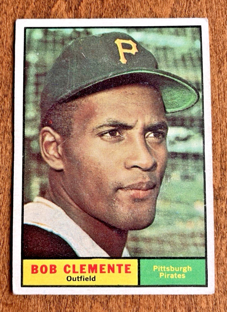 Vintage 1961 Topps #388 Roberto Bob Clemente Pittsburgh Pirates Baseball Card