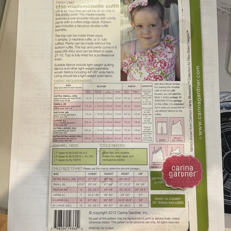 CARINA GARDNER #GP37 CHIC MADEMOISELLE- 3 WAY TOP + RUFFLE PANTS- SZ XS-XXL-SHOP - Image 2 of 2