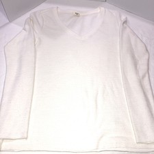 Dylan Women Ivory V Neck Pullover Sweater S