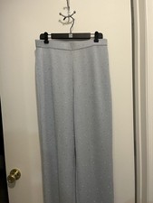 ST JOHN WOMAN LIGHT BLUE EMBELLISHED EVENING/COCKTAIL PANTS MEDIUM.
