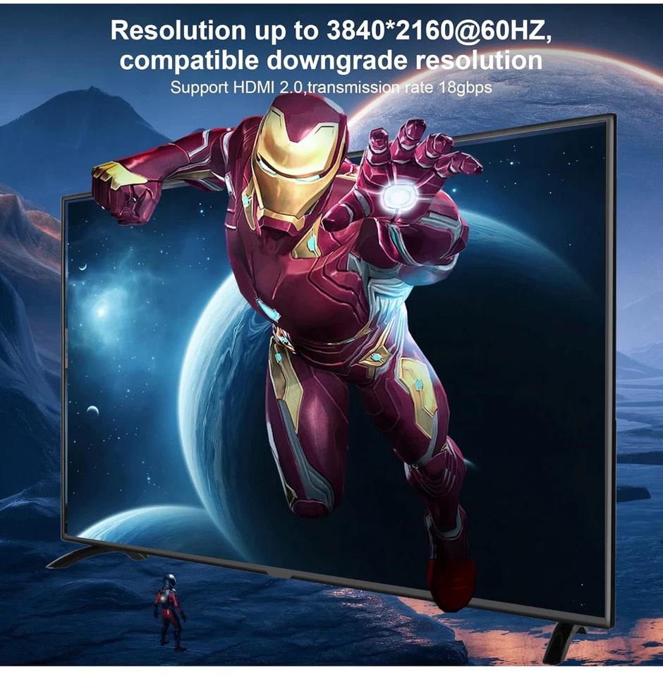 Dual Monitor HDMI 2.0 KVM Switch 2 Port Extended Display 4K@60Hz USB KVM Switch - Image 4 of 4