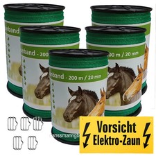 Weidezaunband 20 mm gr&uuml;n 1000 m mit Zubeh&ouml;r Weidezaun