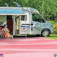 Boulder Bee 9x12 Outdoor Rug - Orange Pink Waterproof Quick-Drying Beach Mat