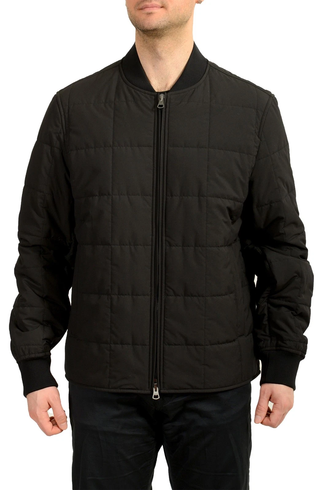 Burberry — Burberry Men's "Ferndale" Black Quilted Full Zip Jacket US XL IT 54