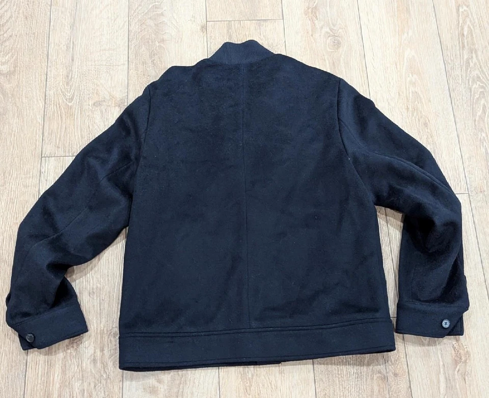 $500 Mens REISS Wool Blend Field Jacket Navy XL - Image 3 of 4