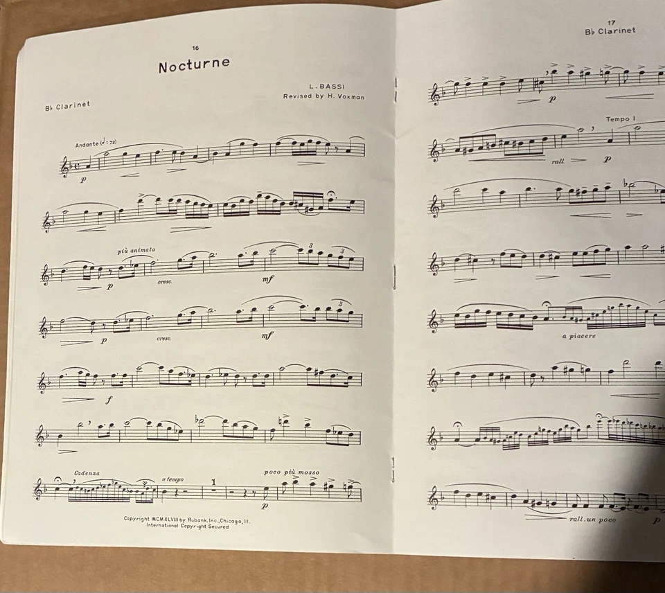 Concert and Contest Collection for Clarinet/Piano, by Voxman Clarinet part only - Image 4 of 4