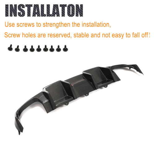 Difusor trasero de carbono difusor faldón trasero alerón labio se adapta a Audi S4 2008-12 - Imagen 6 de 8