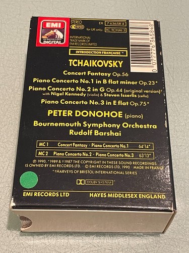 Tchaikovsky - Piano Concertos 1,2 & 3 - Double Audio Cassette Tape Album - 1990 - Picture 2 of 6