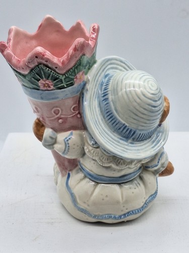 Fitz & Floyd Bear Bud Vase Ceramic Floral 5 in Hand Painted Taiwan 1993 - Picture 4 of 8
