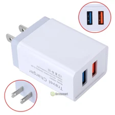 2 Port USB 2.4A Wall Charger USB Fast Quick Charge Power Adapter Plug US