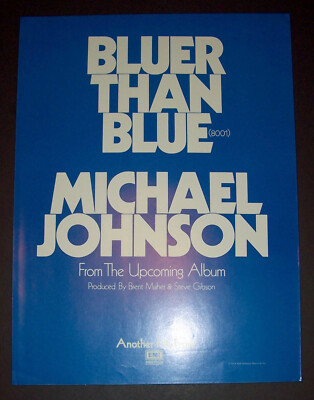 Michael Johnson Bluer Than Blue 1978 Short Print Poster Type Advert, Promo Ad