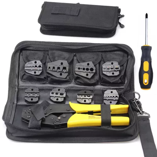Spezialeinsätze Crimpzange Set Kabel Ende Klemmen Draht Crimper Zange 8 Dies mit Koffer - Bild 7 von 12