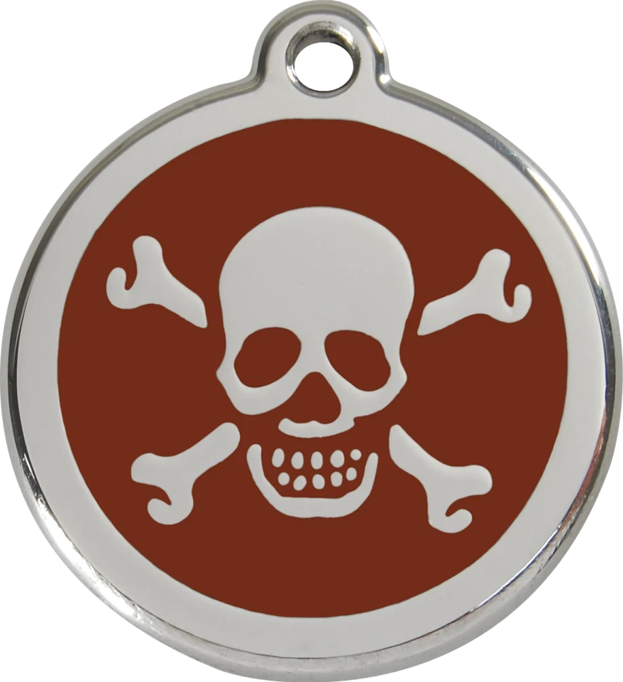 Steel Red Dingo Skull ID Charm Dog Tag Black Purple Blue Green Yellow Red Pink - Image 2 of 4