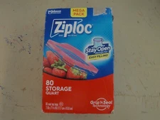 Ziploc Quart Food Storage Bags Stay Open Design Quart Stand-Up Bottom #G24