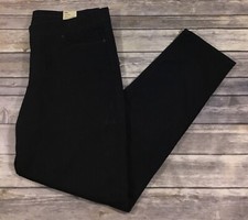 Levis Womens Pull On Straight Pants 14 32 Black Solid Cotton Stretch Pockets 271