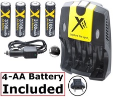 3100mAh 4AA BATTERY  HOME  CAR CHARGER FOR OLYMPUS FL-50R FL-50