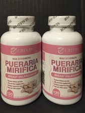 Pueraria Mirifica 1000mg Lot Of 2x120ct Bottle Enlargement,Breast Natural Growth
