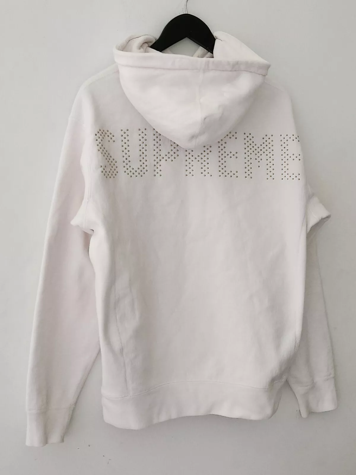 Sweat à capuche clouté SS18 Supreme taille M blanc moyen