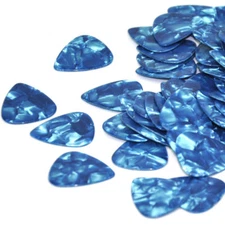 Lots of 100pcs Celluloid Guitar Picks Sky Blue Pearl 0.46mm 0.71mm 0.96mm 1.5mm