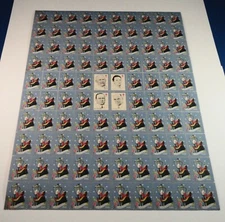 TWO Vintage 1946 Christmas Seals Sheets - MNH - "The Town Lamplighter"