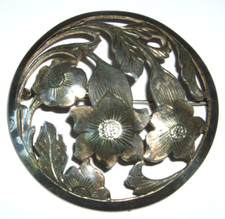Antike 900 Silber Brosche von 1920 - 5 cm Durchmesser - Handarbeit aus Nachlass