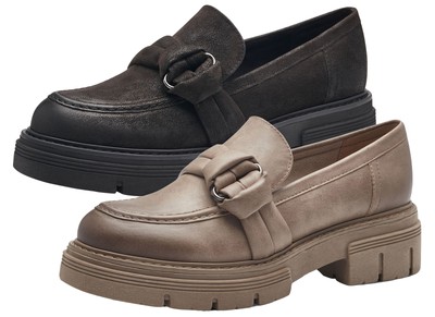 MARCO TOZZI Damen Slipper Loafer Knotendetail Plateau Profilsohle 2-24706-41
