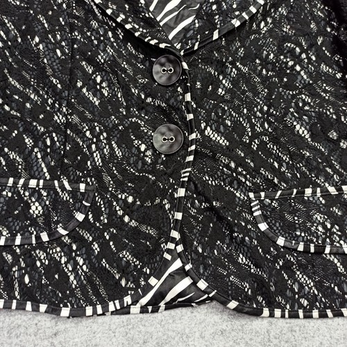 Joseph Ribkoff Lace Jacket UK-16 GER-42 USA-14 Black White Blazer Zebra Top XL - Picture 5 of 12