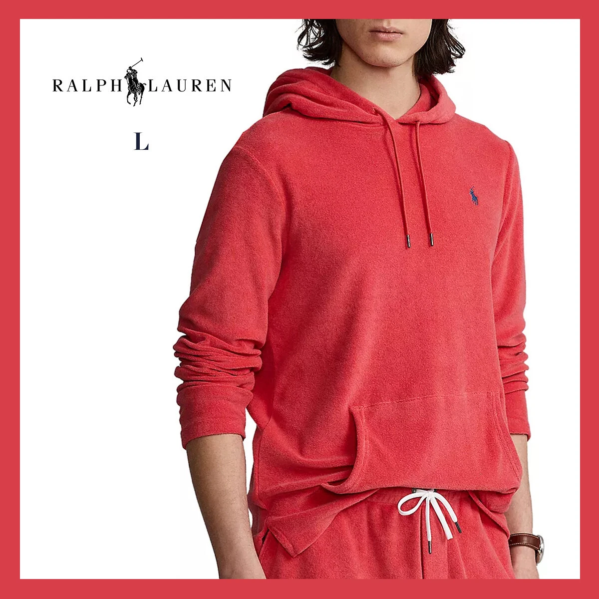 NWT Polo Ralph Lauren Cotton Terry Hooded T Shirt Starboard