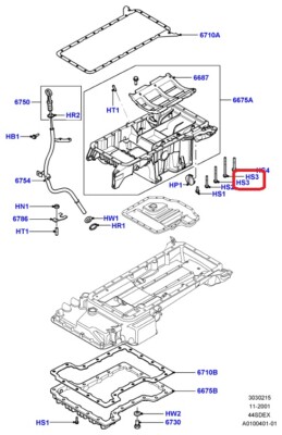 ( 1 ) GENUINE LAND ROVER VYP000220 BOLT (M6x78) Oil Pan / Level Sensor 02-09 RR