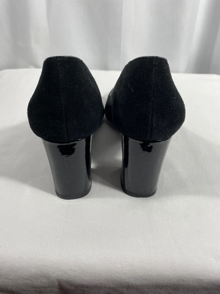 Zapatos de salón SHOES OF PREY para mujer con puntera negra de gamuza talla grande 10 WW US Foto 3 de 4