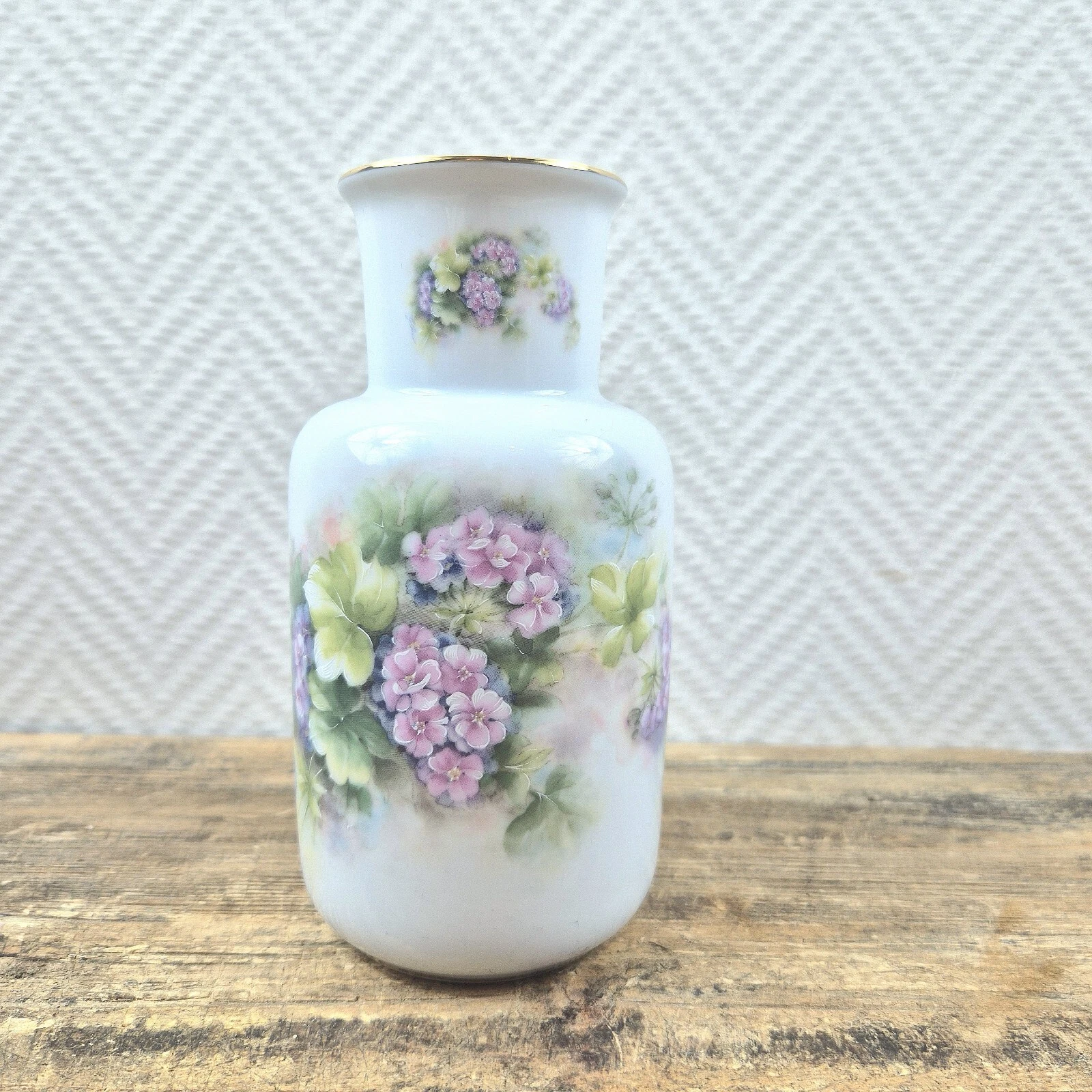 Vintage IBIS Porcelain Vase Jug Flower Pot Tin Pitcher Portuguese