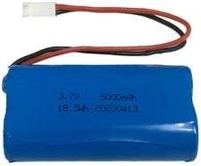 3.7V 5000mAh 2 Cell Lithium ion 18.5Wh Rechargeable Battery Pack / 2 Pin Conn