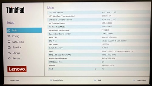 Lenovo ThinkPad E15 15.6'' Laptop i5-10210U 8GB RAM 256GB SSD Win 11 Pro H3065 - Picture 2 of 20
