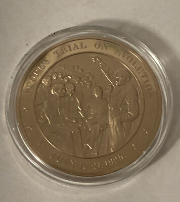 1925 Scopes Trial on Evolution Franklin Mint Solid Bronze Commemorative Coin