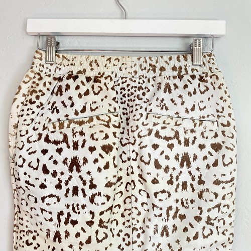 One Teaspsoon Savage Real Leather Skirt Women Size XS Leopard Mint Green New - Picture 7 of 11