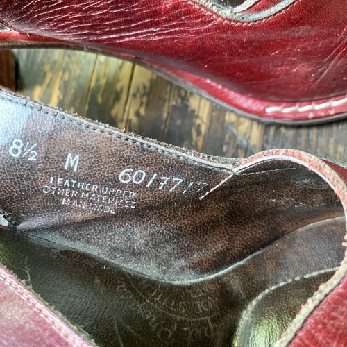 Vintage Leather Burgundy BOHO Shoes 3.5" Heel Size 8.5 - Picture 6 of 15